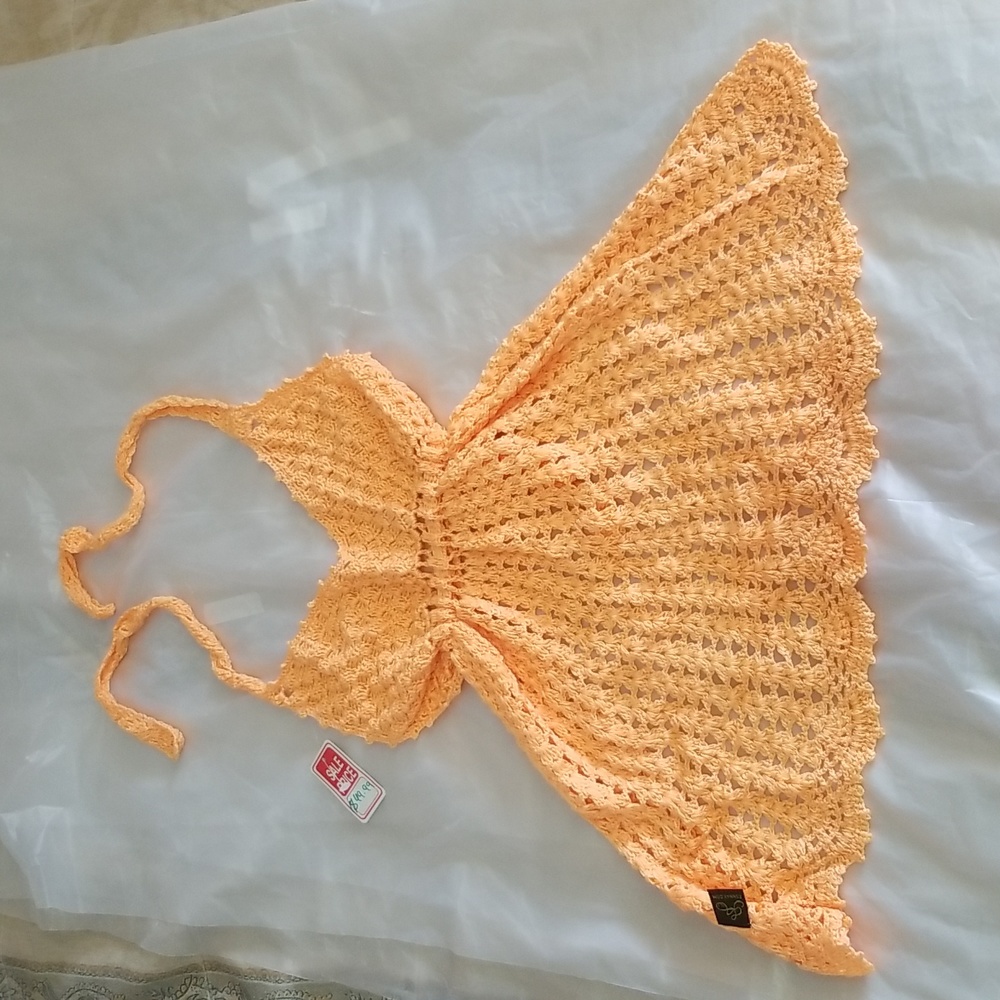 Girls - Petite - Beach dress - Orange - handmade - NWT - by Esnnay